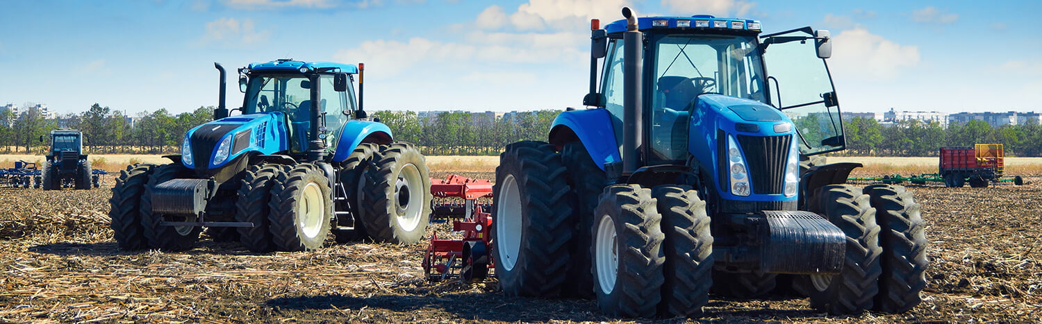 Tractors in Field